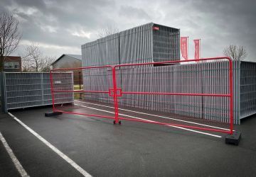Bouwhekdeur dubbele voertuig deur - anti-climb rood